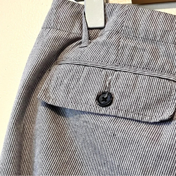 Banana Republic|  Cute Grey Cotton Pinstripe Culottes Pockets Side Slit Sz 8‎ - Picture 4 of 6